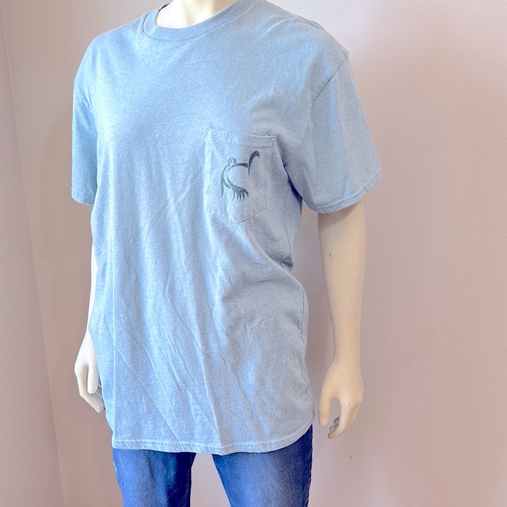 Ol Tom Mens Large Heathered Blue T-Shirt